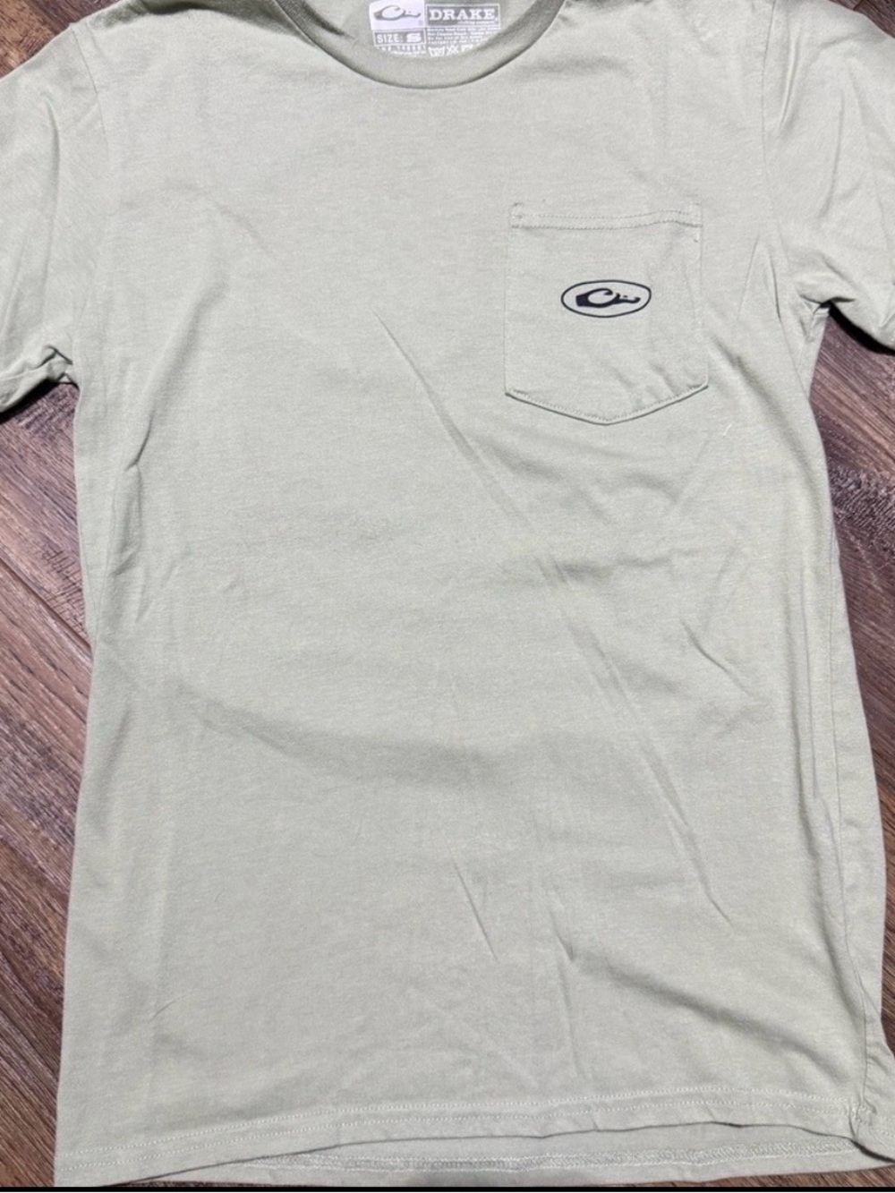 Drake Men's Short Sleeve Pocket Tee in Light Sage Green